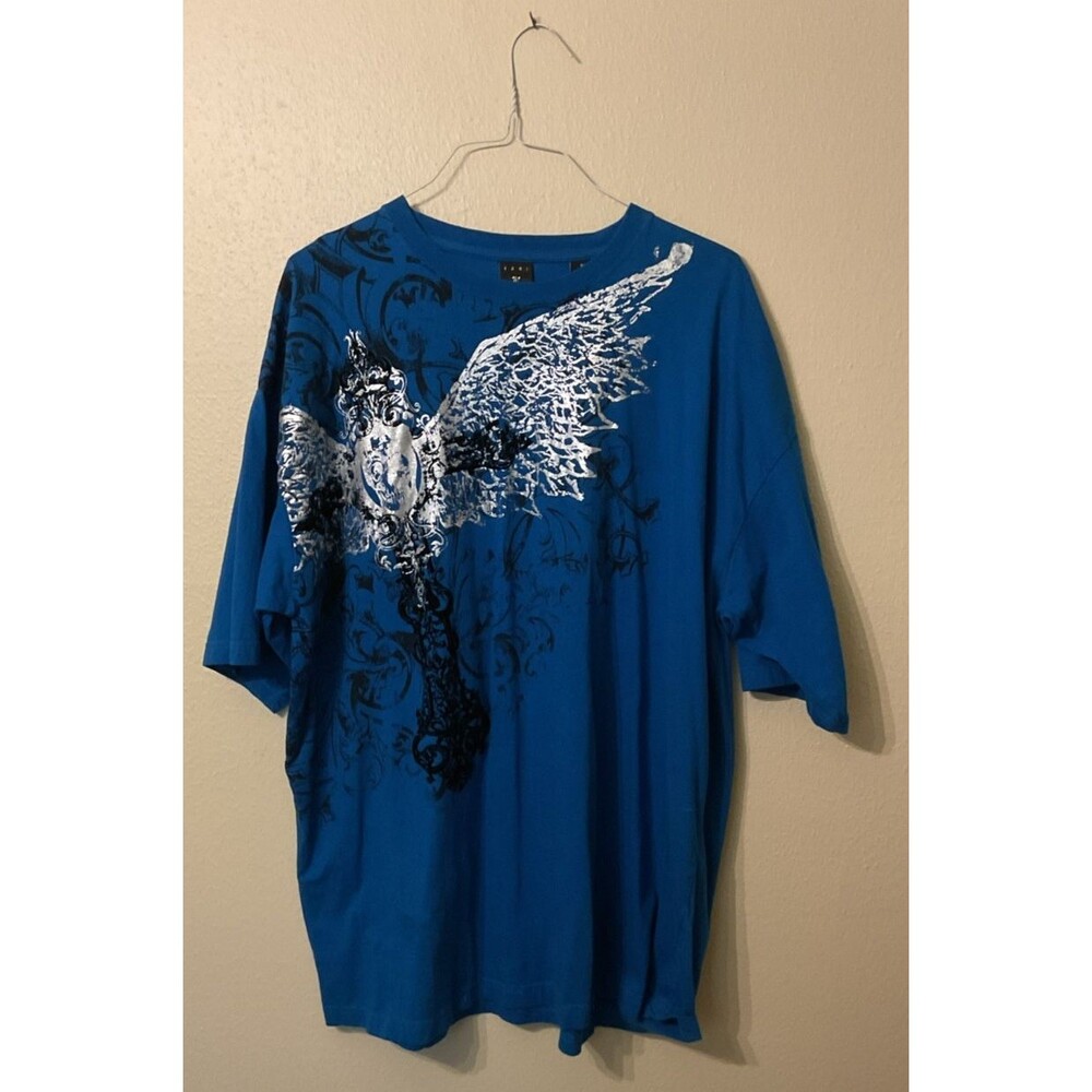 VTG Kani Gold T Shirt Men's Blue Graphic Y2K Print Short Sleeve Size 3X
